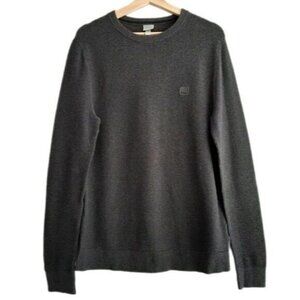 BENCH Crewneck Ribbed Sweater Textured Grey Men's Sz S